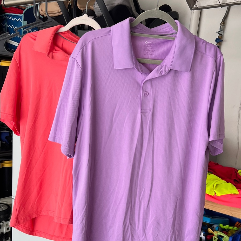 Lavender and Coral Polo Shirts for Men